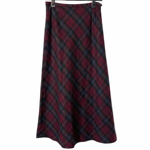 Vintage Plaid A-Line Maxi Skirt